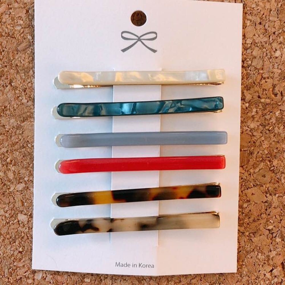 Pastel Color Slim Hairpin Set of 6